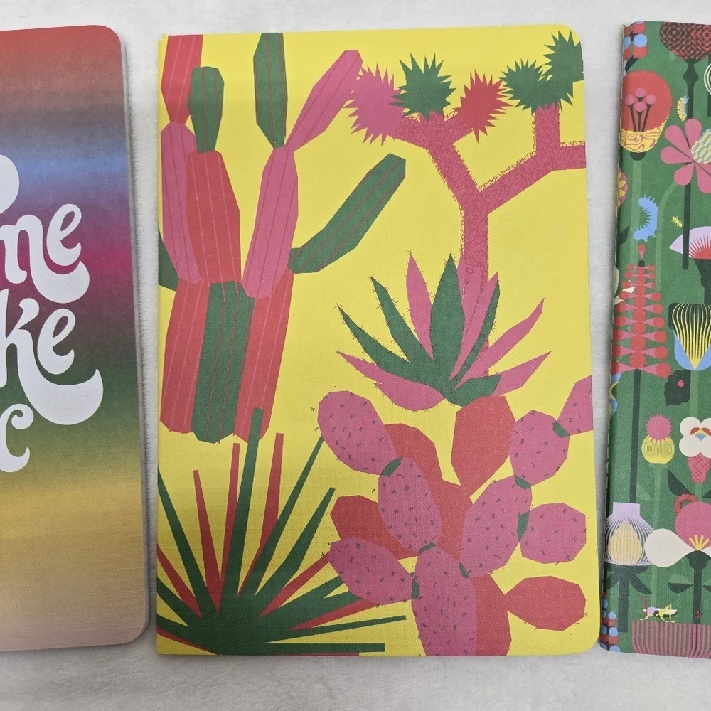 Set of 3 Notebooks Lined Pages 'Make Time to Make Magic' Cactus Floral New Gifts